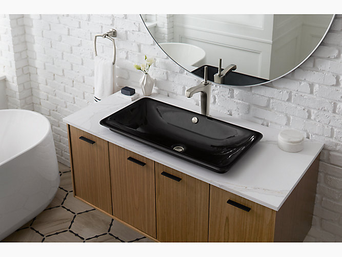 K 20212 P5 Iron Plains Trough Rectangle Bathroom Sink